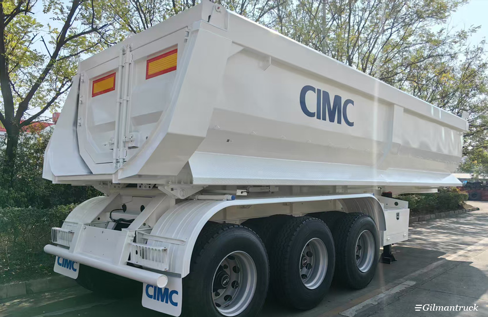 Tri-Axle (3 محاور) 35CBM Semi Tipper Dump Truck 40 Tons